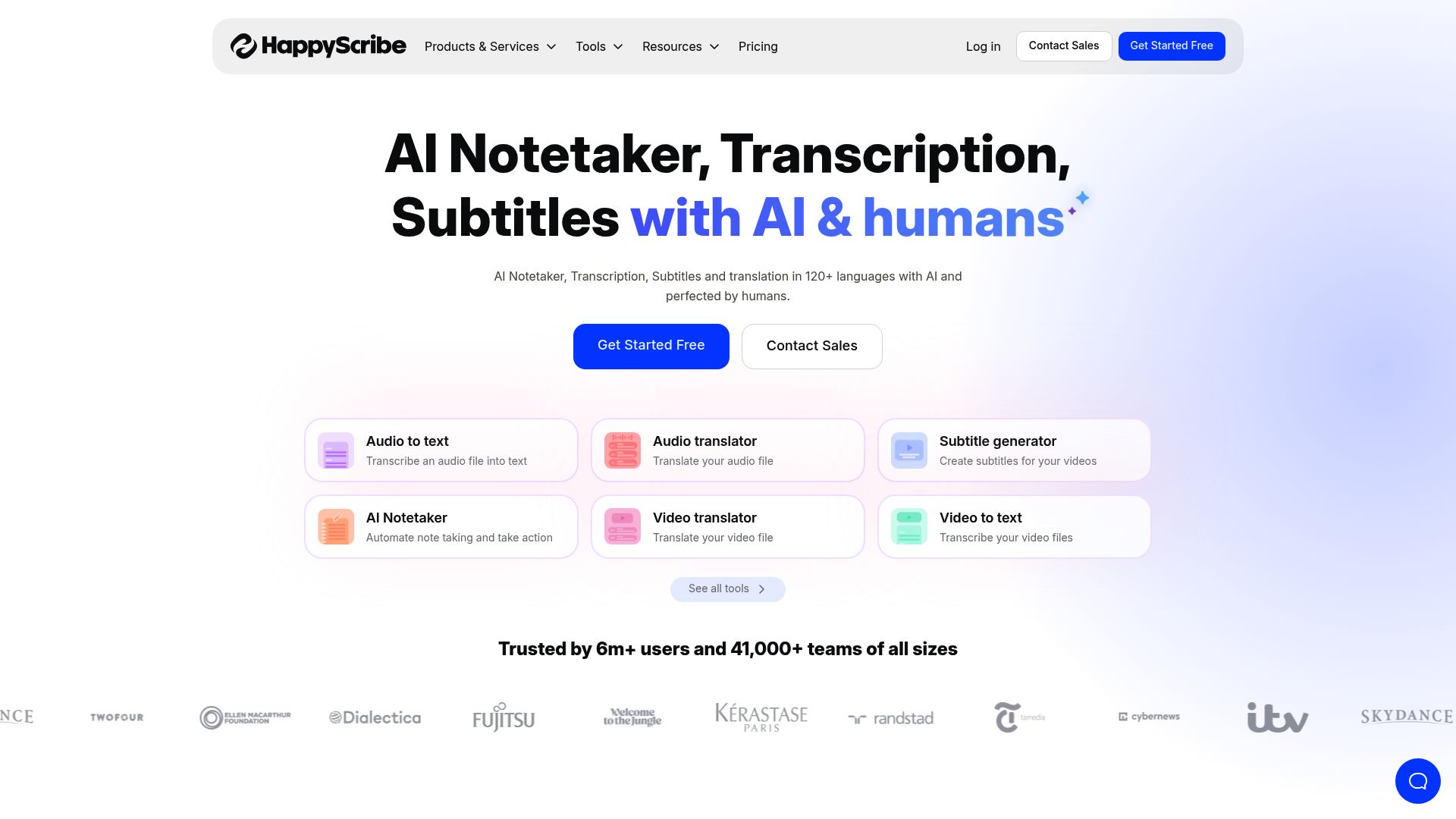 Happy Scribe online subtitle translator