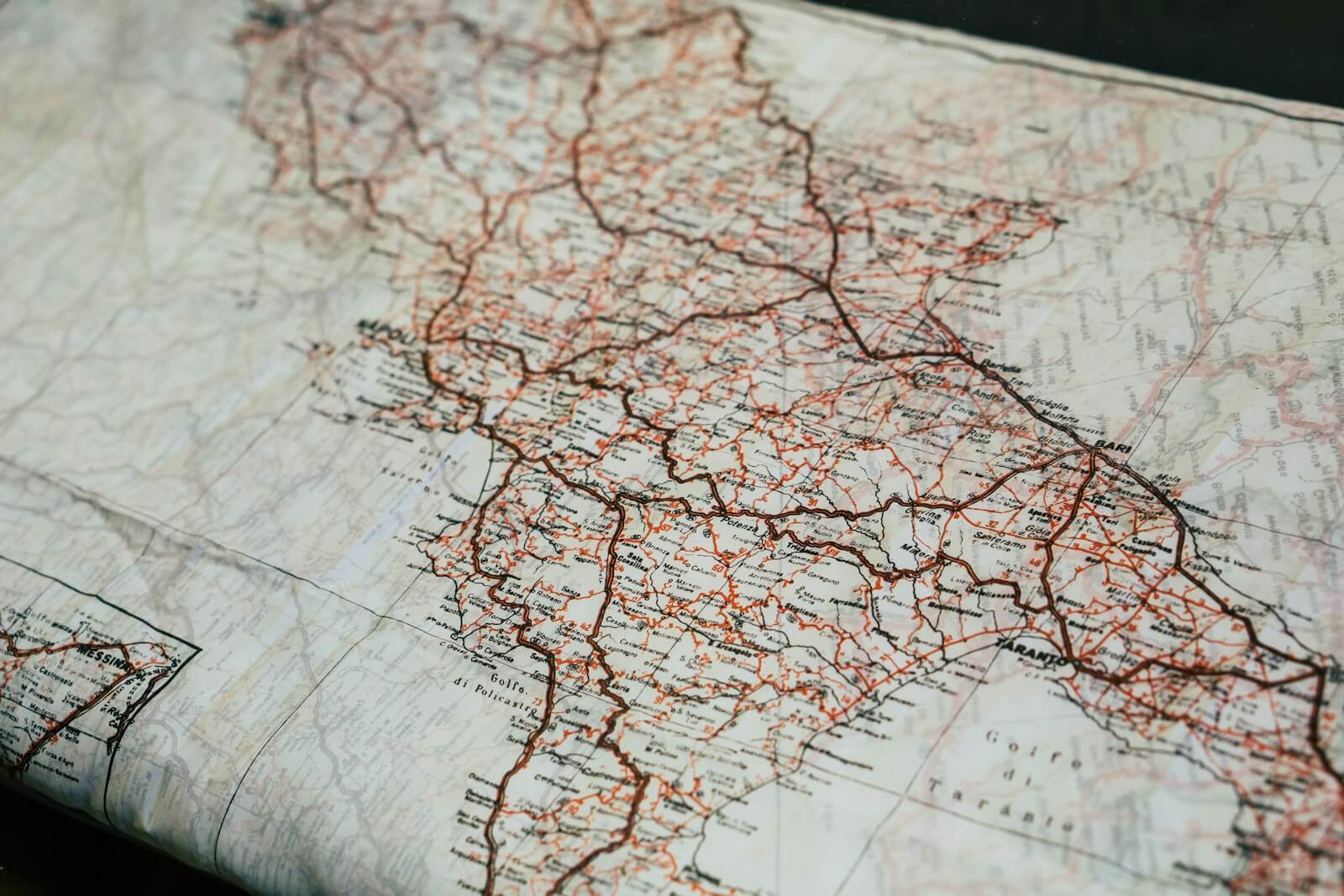 Map of Italy on a neutral background