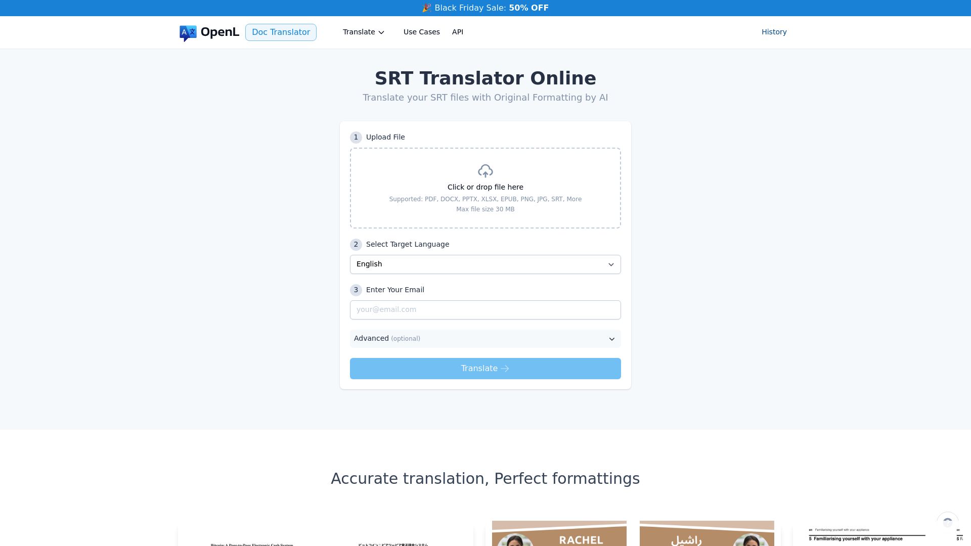 OpenL Doc Translator interface