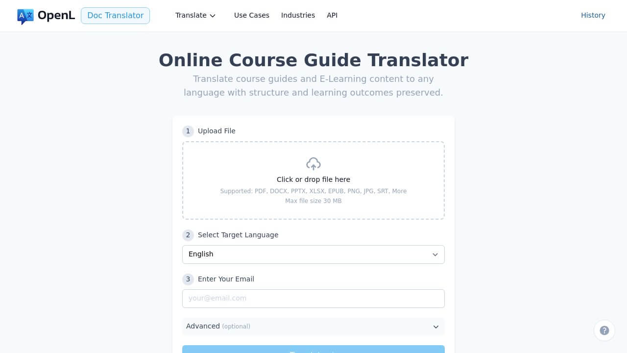 Online Course Guide Translator