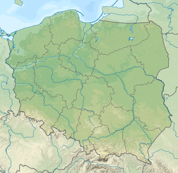Map of Poland in Central Europe