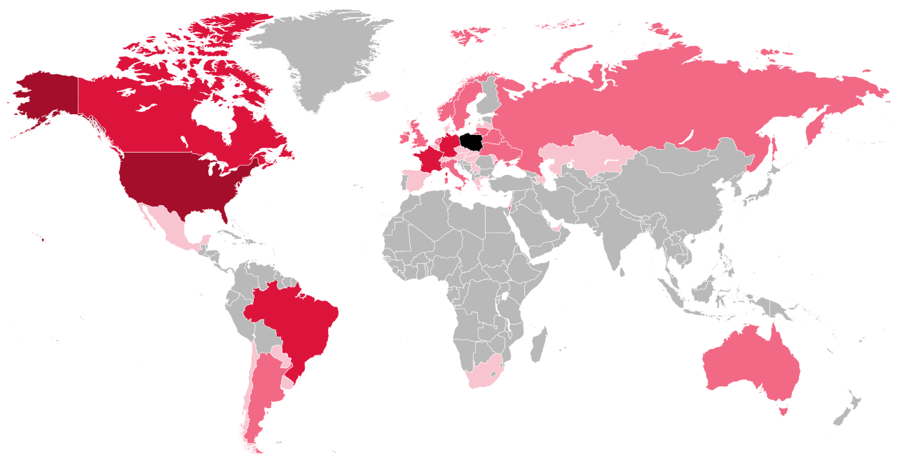 Global map of Polish diaspora communities