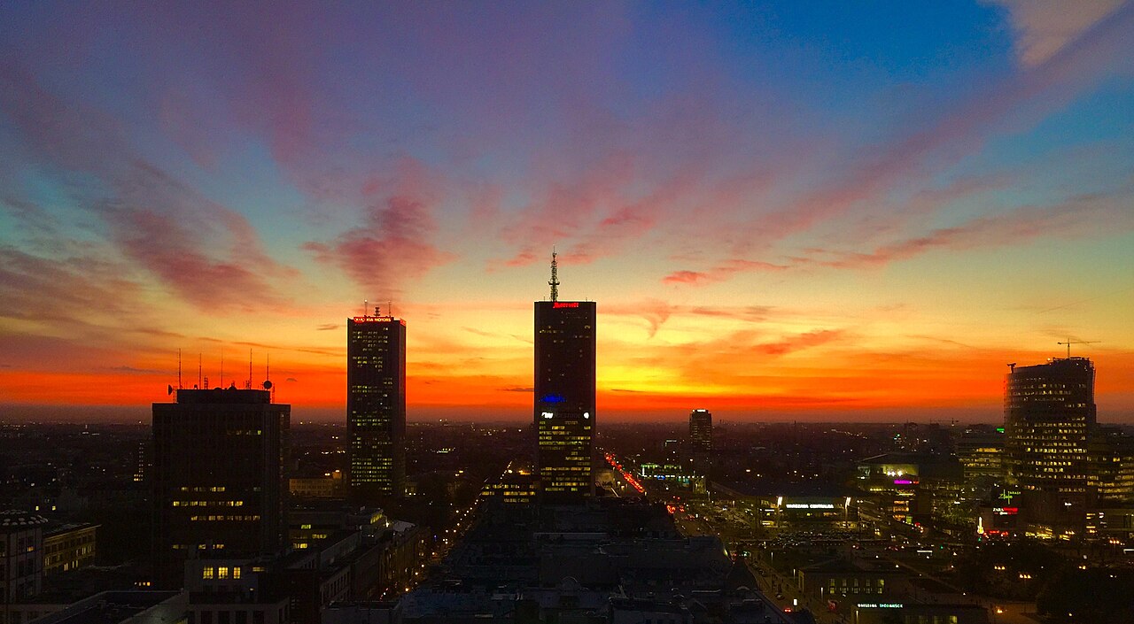 Modern skyline of Warsaw, Poland