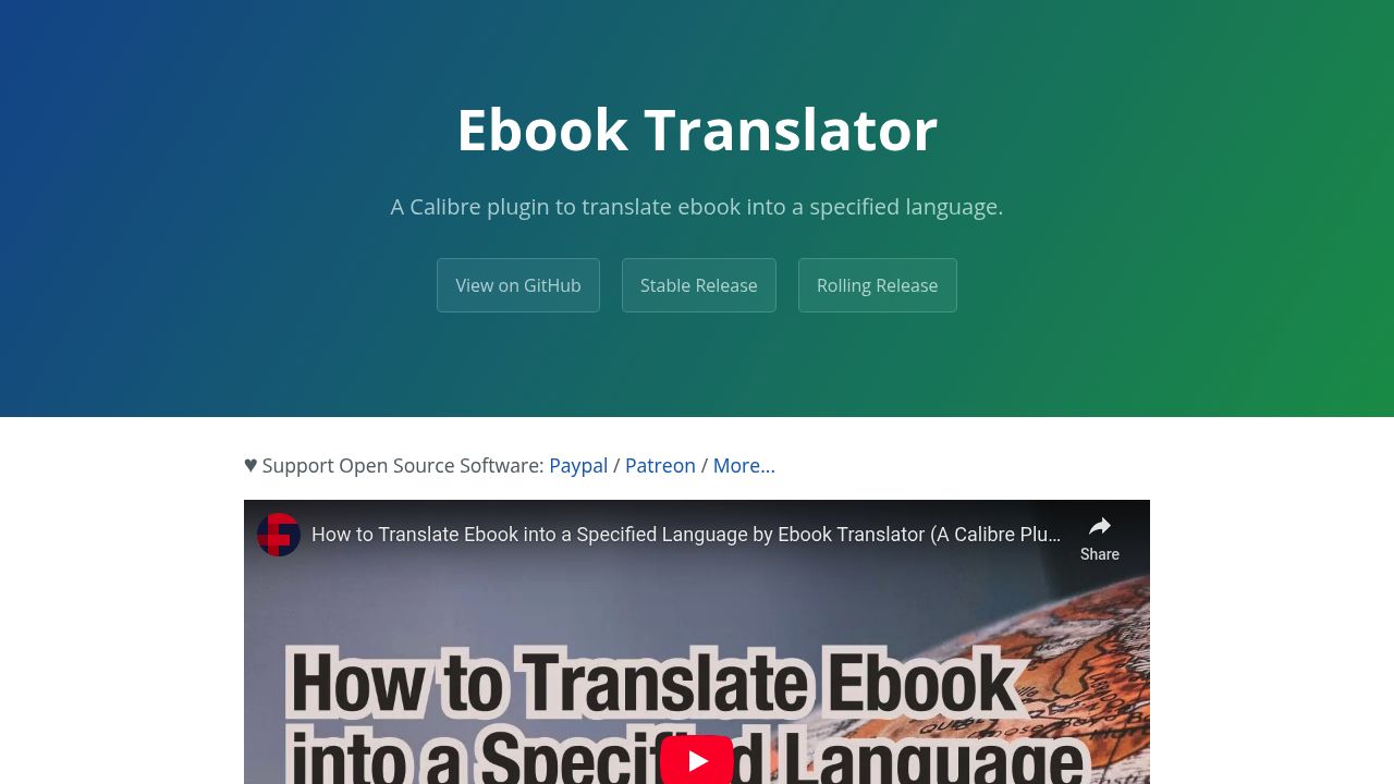 Calibre + Ebook Translator Plugin