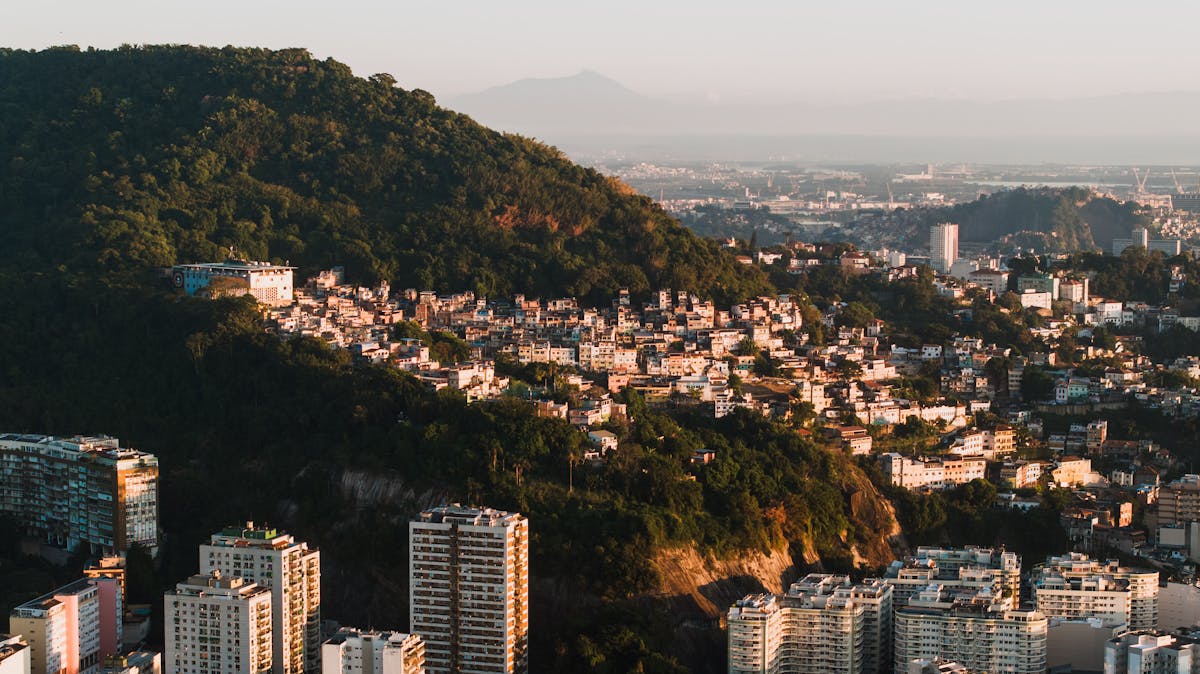 Rio de Janeiro cityscape with mountains and coastline