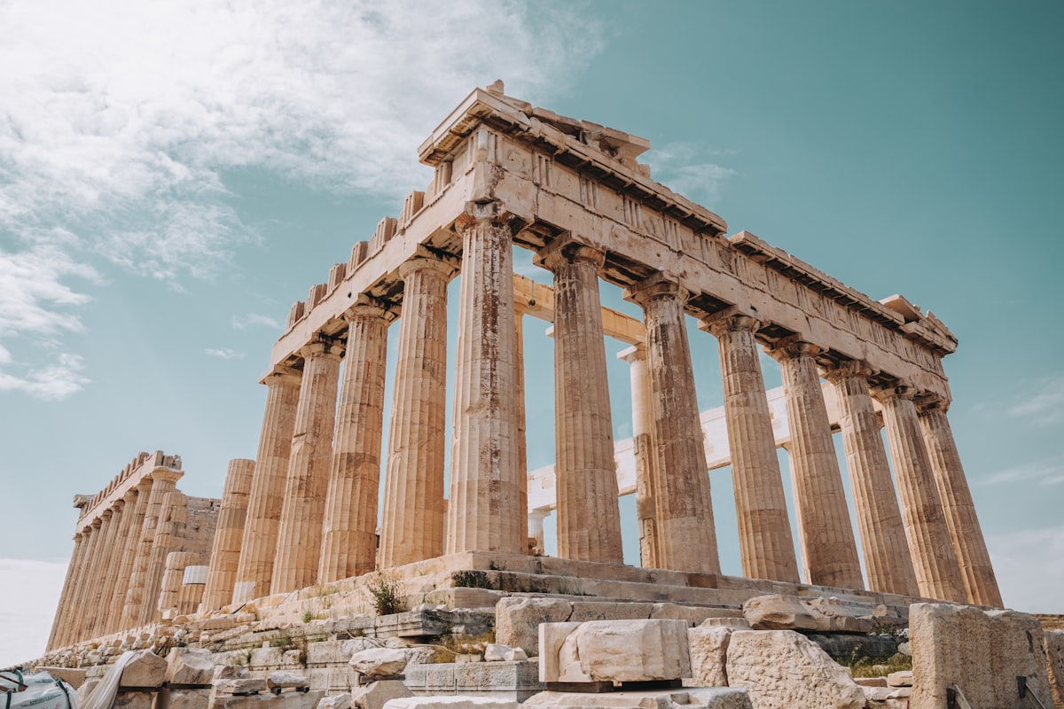 Ancient ruins of Athens with the Parthenon on the Acropolis