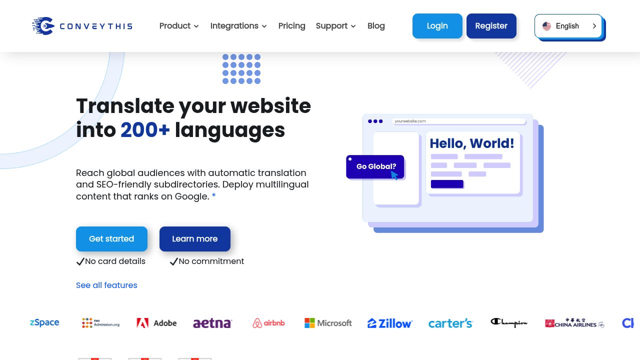 ConveyThis multilingual SEO translation interface