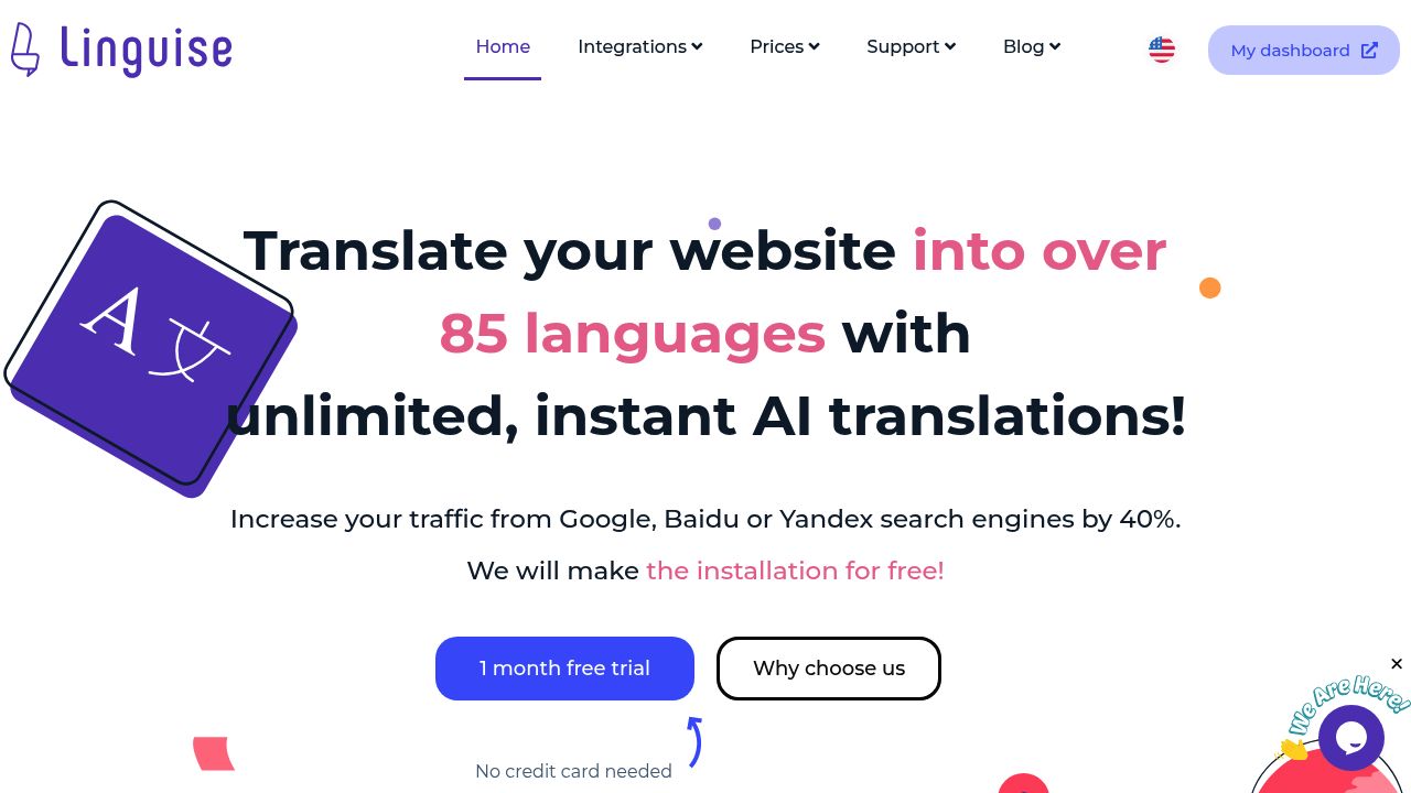 Linguise automatic website translation