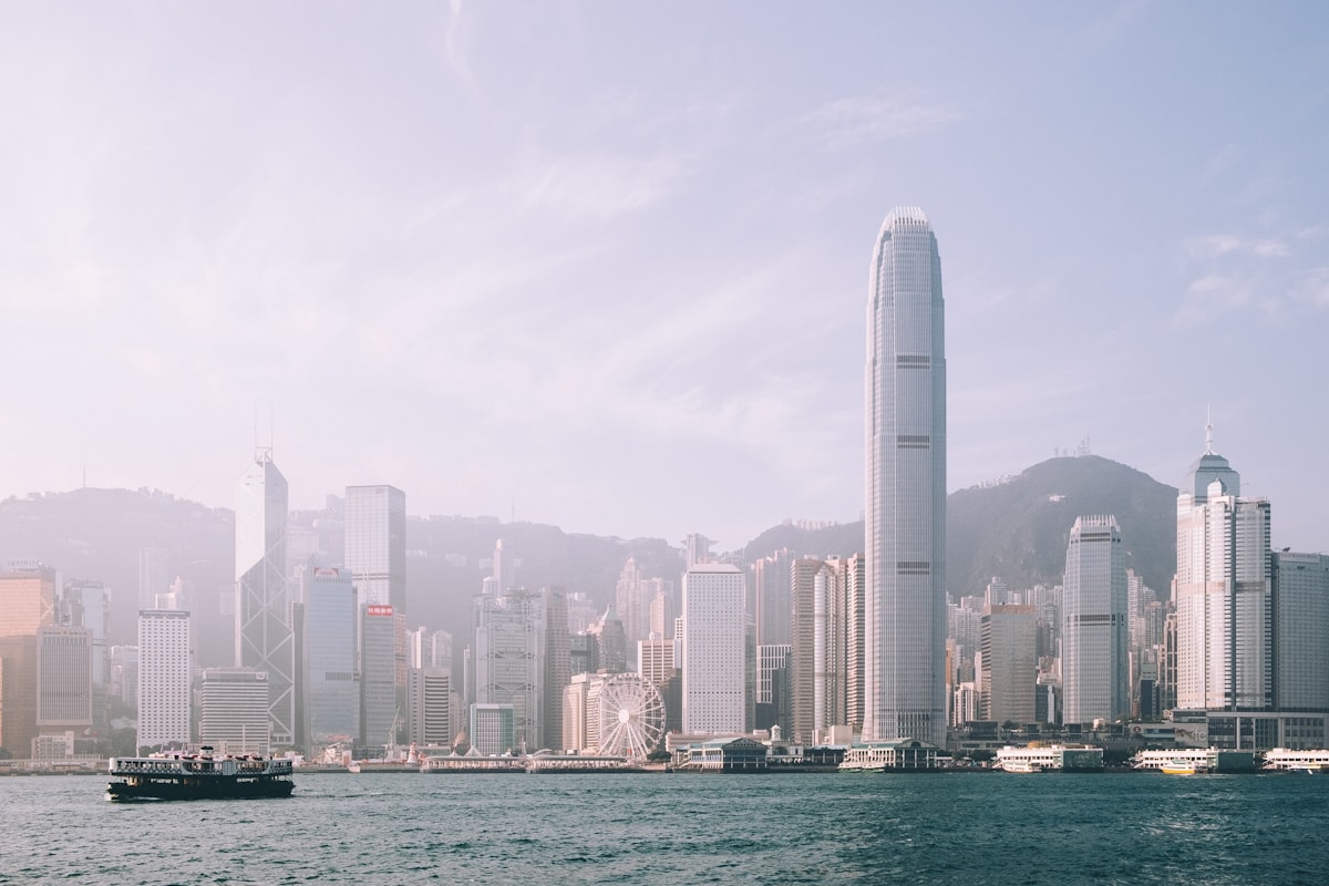 Hong Kong skyline at dusk, a city strongly associated with modern Cantonese media and culture