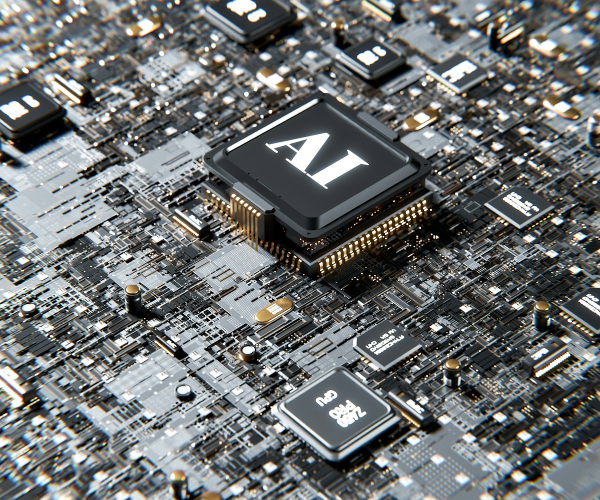 AI chip on circuit board