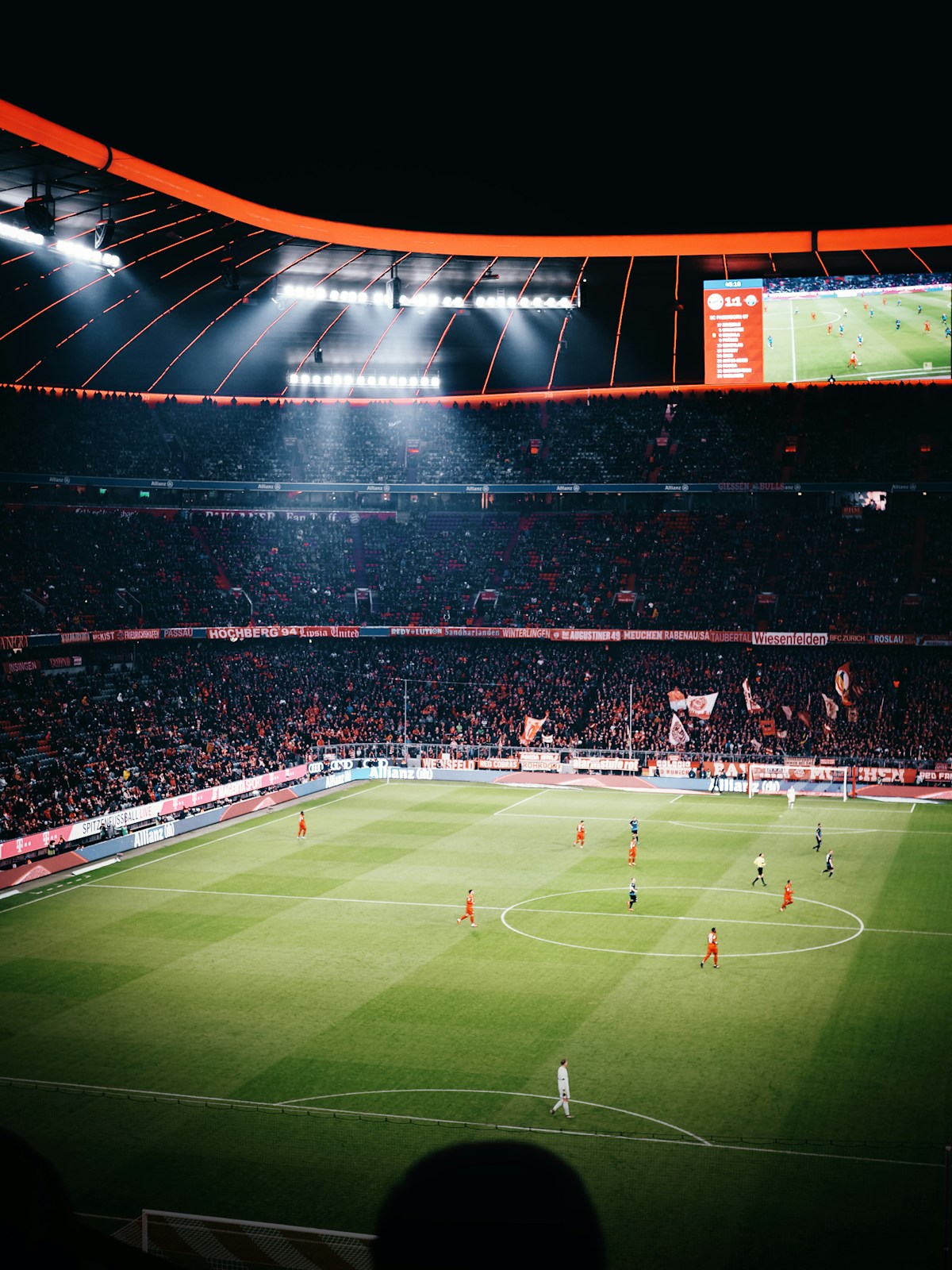 Stadium crowd during a football match