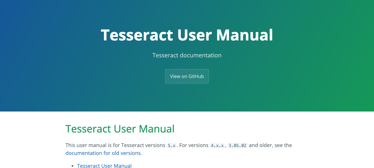 Tesseract OCR