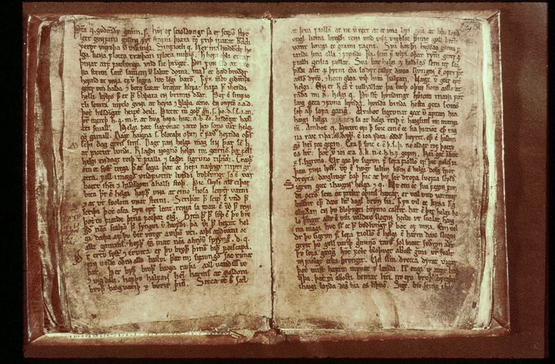A manuscript page from the 13th-century Codex Regius of the Poetic Edda