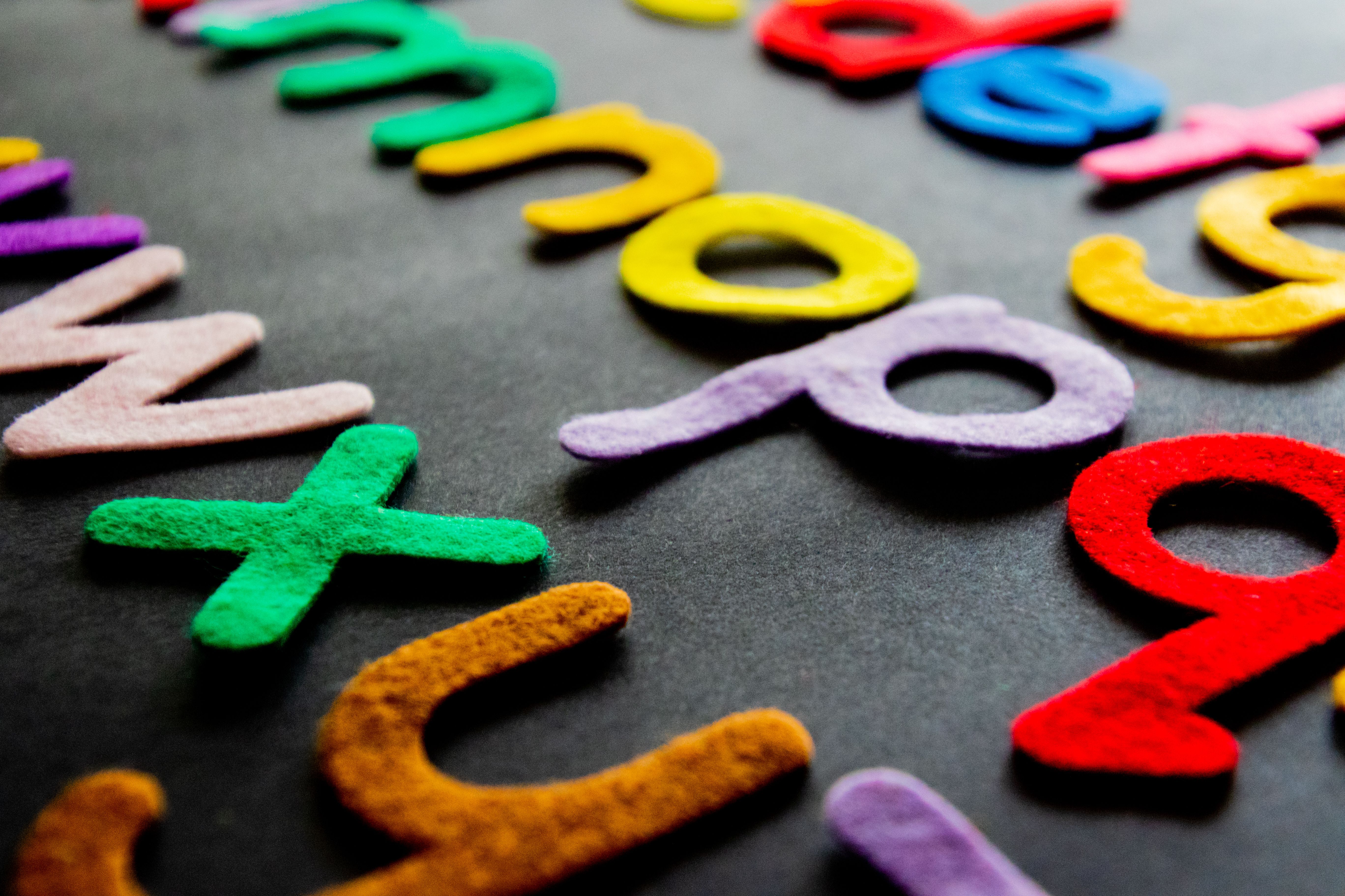 Colorful alphabet letters